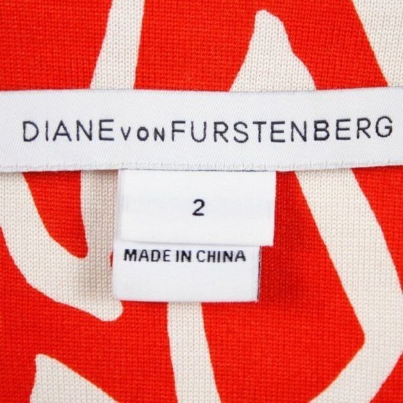 Diane von Furstenberg Reina Ikat Tunic Dress - In Coral Size 2 - Picture 4 of 5